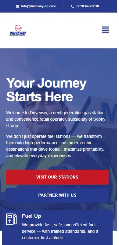Driveway website on a phone
