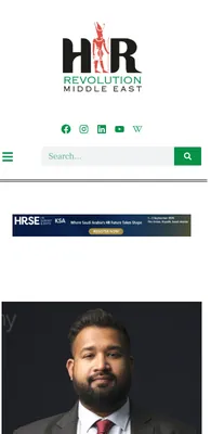 HR Revolution Middle East website on a phone
