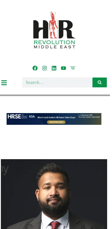 HR Revolution Middle East website on a phone