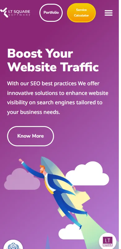 IT Square Software website on a phone