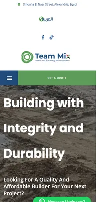 Team Mix website on a phone